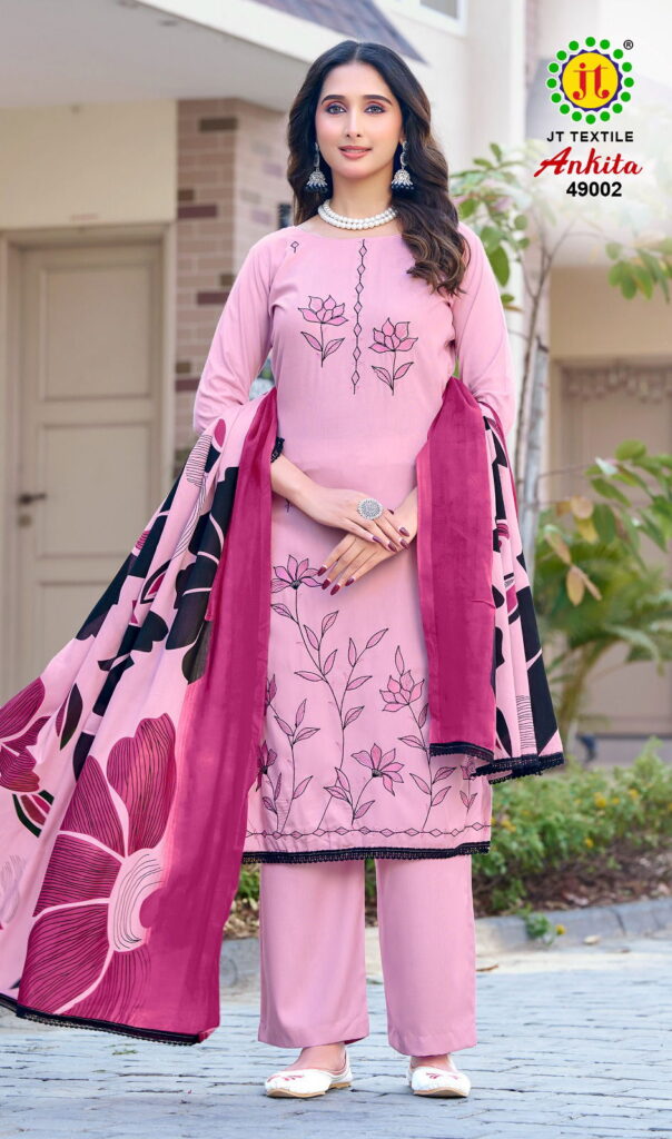 Latest Jt Ankita Vol 49 Rayon With Embroidery Work Dress Material Collection Wholesale 2026