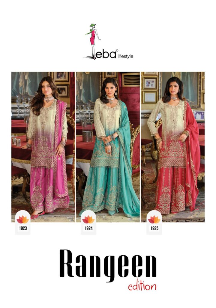Buy Eba Rangeen Edition Chinon Digital Print With Embroidery Kurti Pant And Dupatta Wholesale 2026