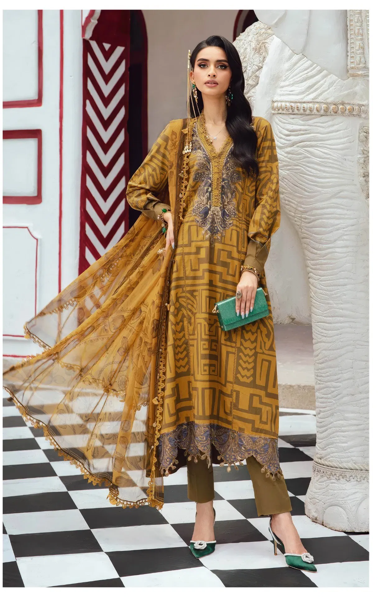 Alzohaib Az 1454 And 1455 Cotton Dupatta Cotton Paksitani Salwar Kameez Wholesale