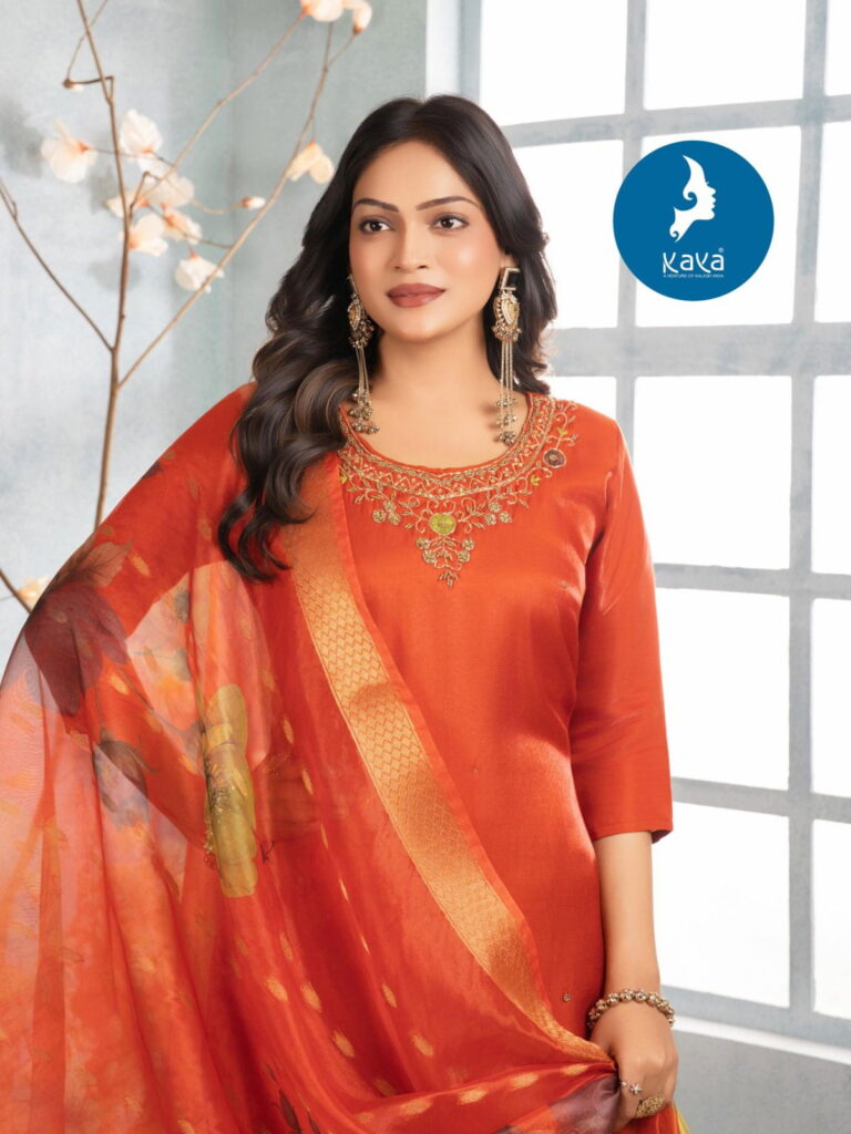 Stylish Kaya Zil Mil Roman Glass Fancy Kurti Pant And Dupatta Collection Wholesale 2026