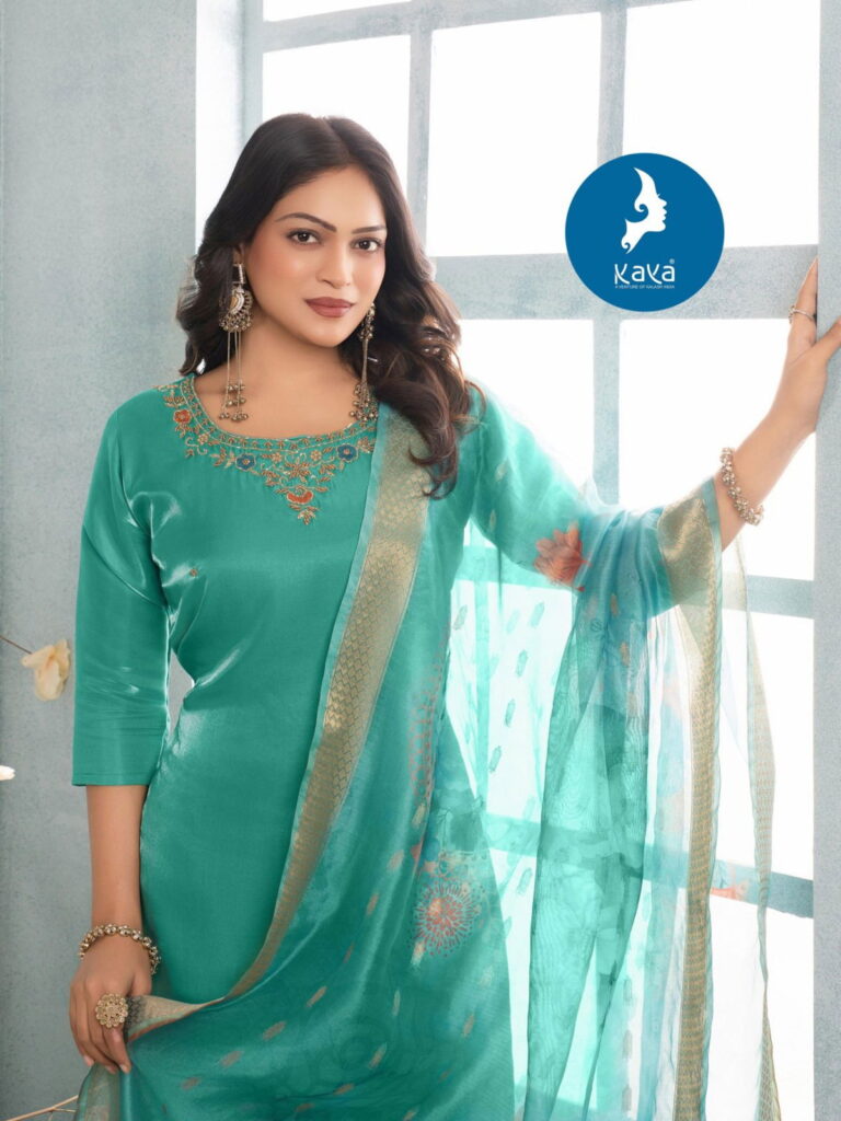 Stylish Kaya Zil Mil Roman Glass Fancy Kurti Pant And Dupatta Collection Wholesale 2026