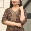 Naisha K 588 Cotton Kalamkari Print Handwork Short Top Wholesale