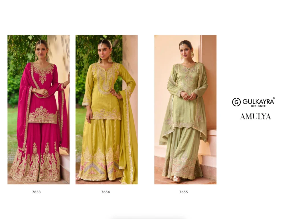 Buy Gulkayra Amulya Chinon With Embroidery Work Top Bottom And Dupatta Wholesale 2026