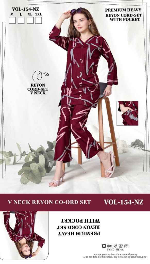 Launching Summer Special 154 NZ Heavy Rayon Print Night Suit Wholesale 2026