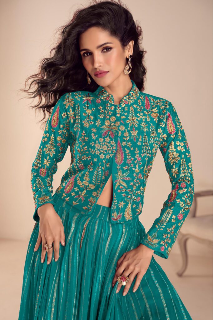 Beautiful Gulkayra Sargam Vichitra Silk With Embroidery Work Indo Western Collection Wholesale 2026