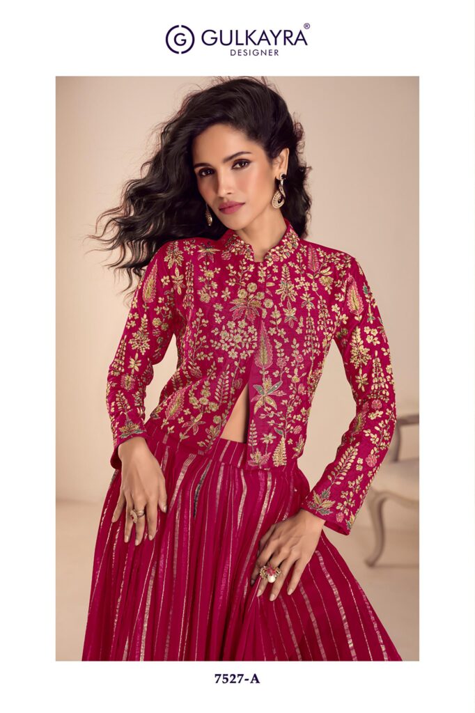 Beautiful Gulkayra Sargam Vichitra Silk With Embroidery Work Indo Western Collection Wholesale 2026