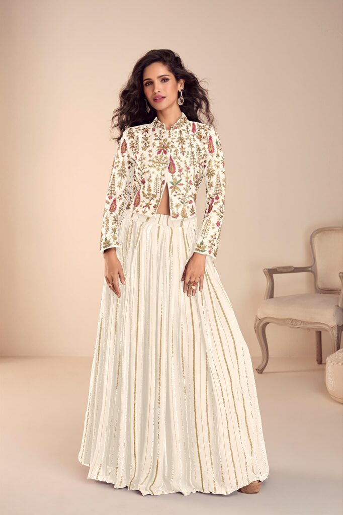 Beautiful Gulkayra Sargam Vichitra Silk With Embroidery Work Indo Western Collection Wholesale 2026