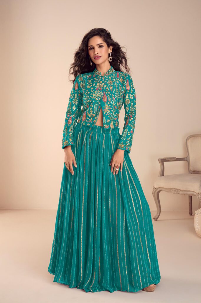 Beautiful Gulkayra Sargam Vichitra Silk With Embroidery Work Indo Western Collection Wholesale 2026