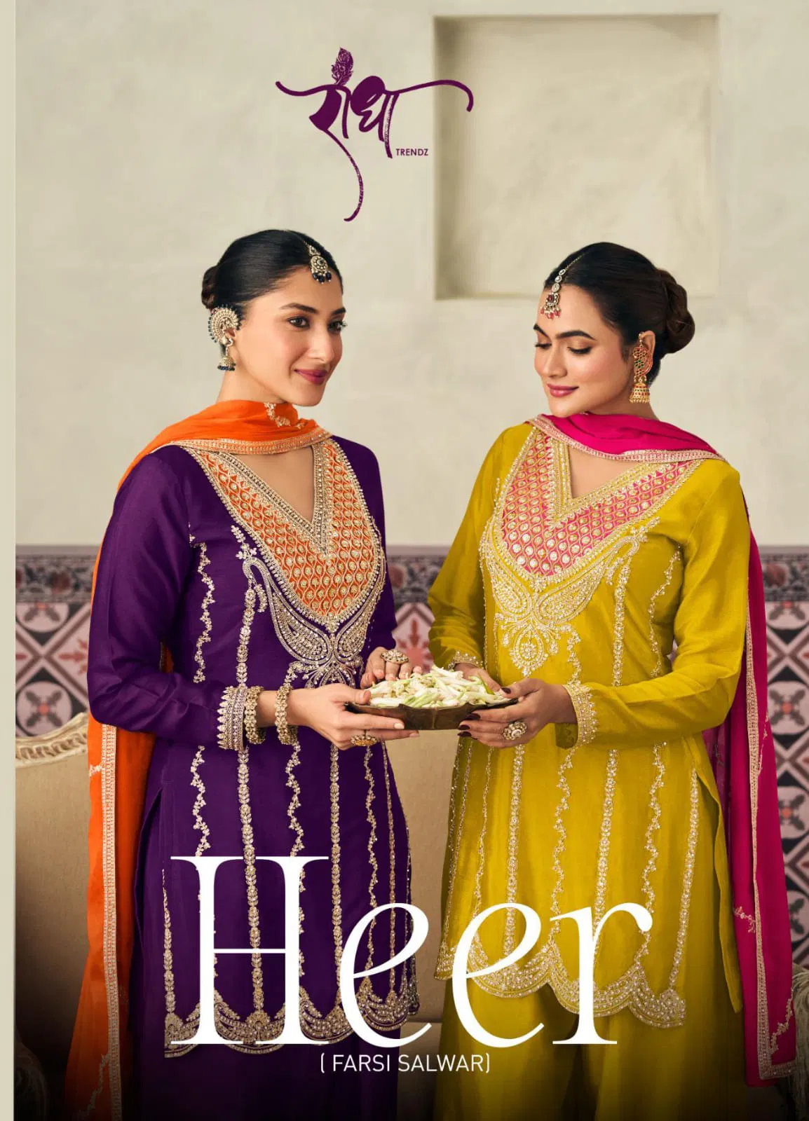 Radha Heer Chinon With Embroidery Work Designer Salwar Kameez Wholesale