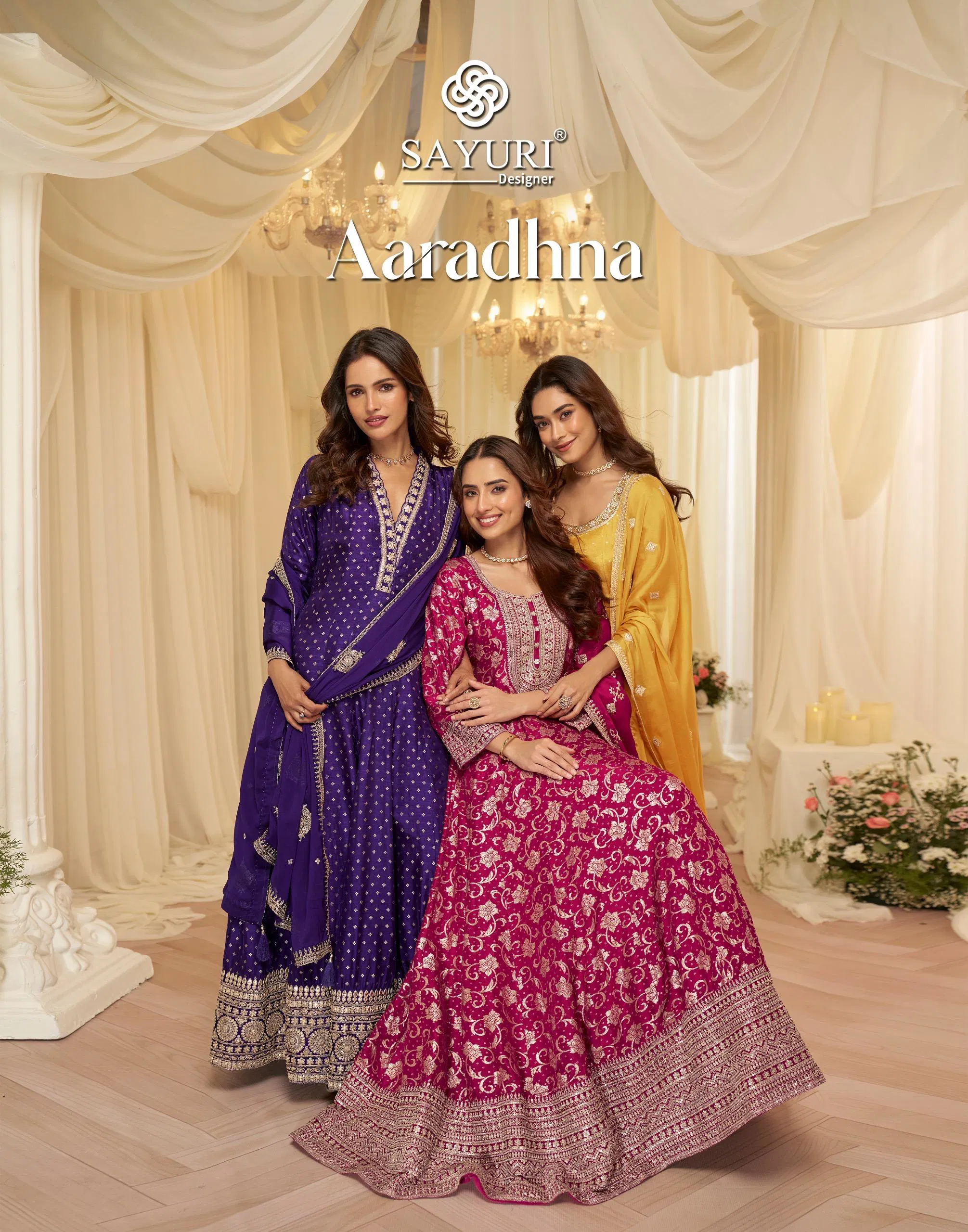 Sayuri Aaradhana Viscose Jacquard Silk With Embroidered Gown And Dupatta Wholesale