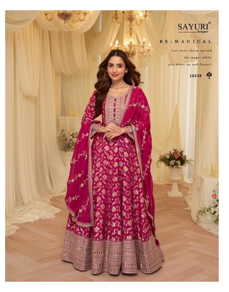 Latest Sayuri Aaradhana Viscose Jacquard Silk With Embroidered Gown And Dupatta Wholesale 2026