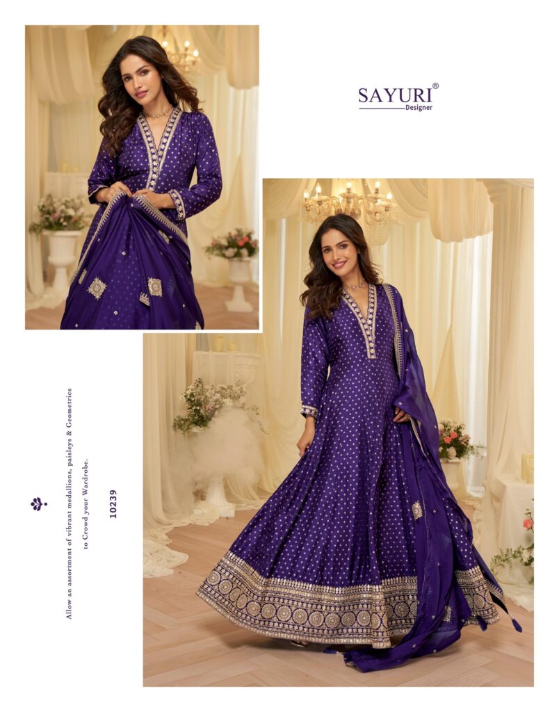 Latest Sayuri Aaradhana Viscose Jacquard Silk With Embroidered Gown And Dupatta Wholesale 2026