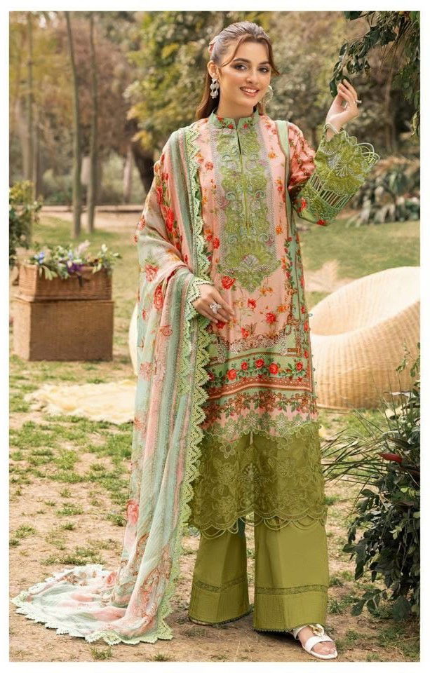 Alzohaib Az 1354 A And B Chiffon Dupatta Cotton Pakistani Salwar Kameez Wholesale