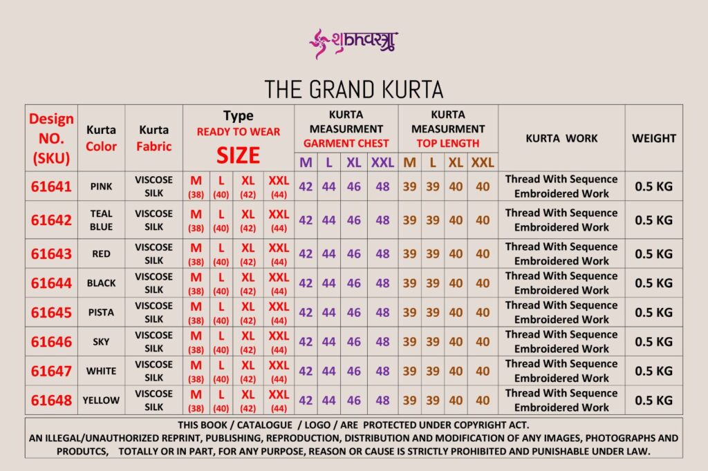 Latest Shubhvastra The Grand Kurta Viscose Silk Thread Work Kurta And Pant Collection Wholesale 2026