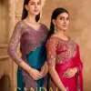 TFH Sandal Wood 1600 Series Wedding Wear Heavy Work Saree Wholesale