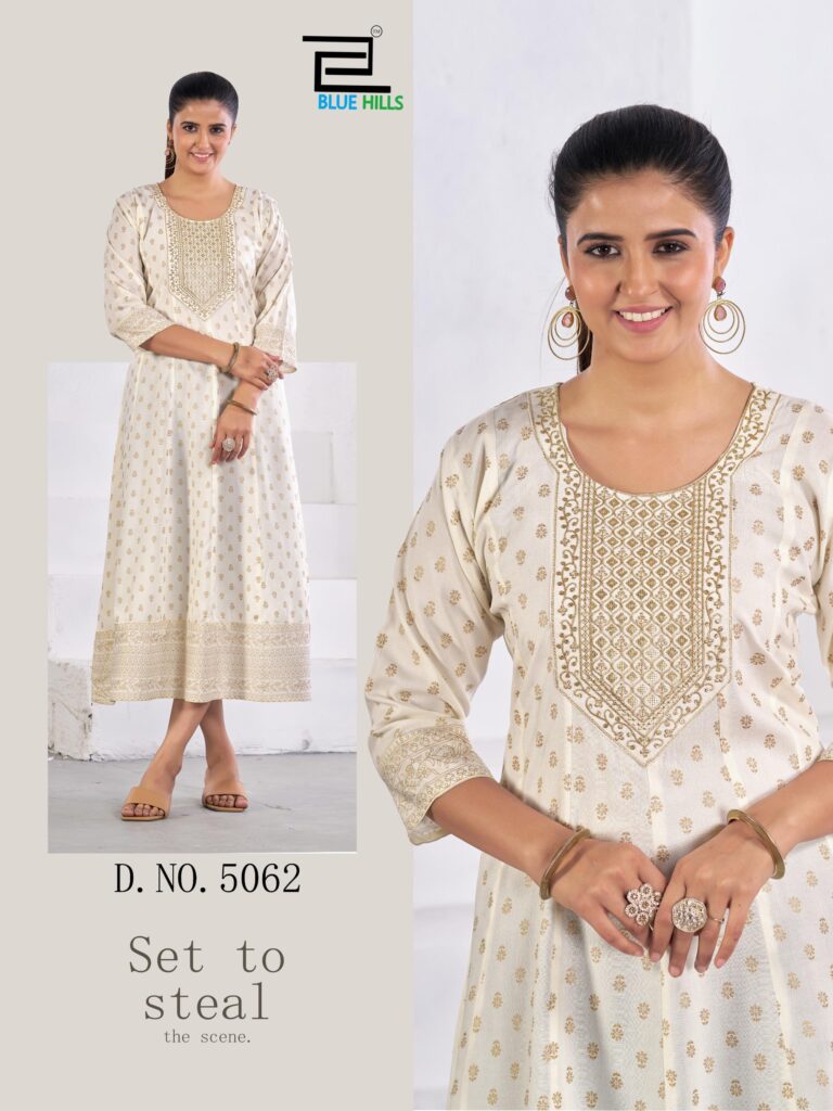 Buy Blue Hills Womaniya Pro Rayon Neck Embroidery Anarkali Gown Collection Wholesale 2026