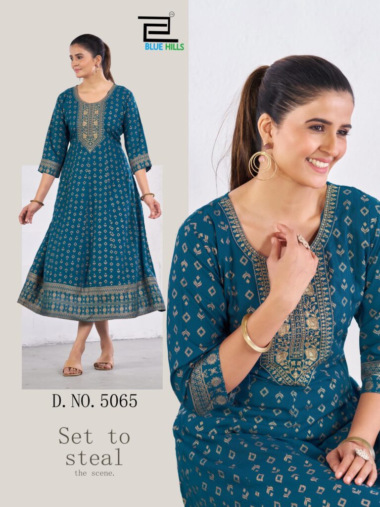 Buy Blue Hills Womaniya Pro Rayon Neck Embroidery Anarkali Gown Collection Wholesale 2026