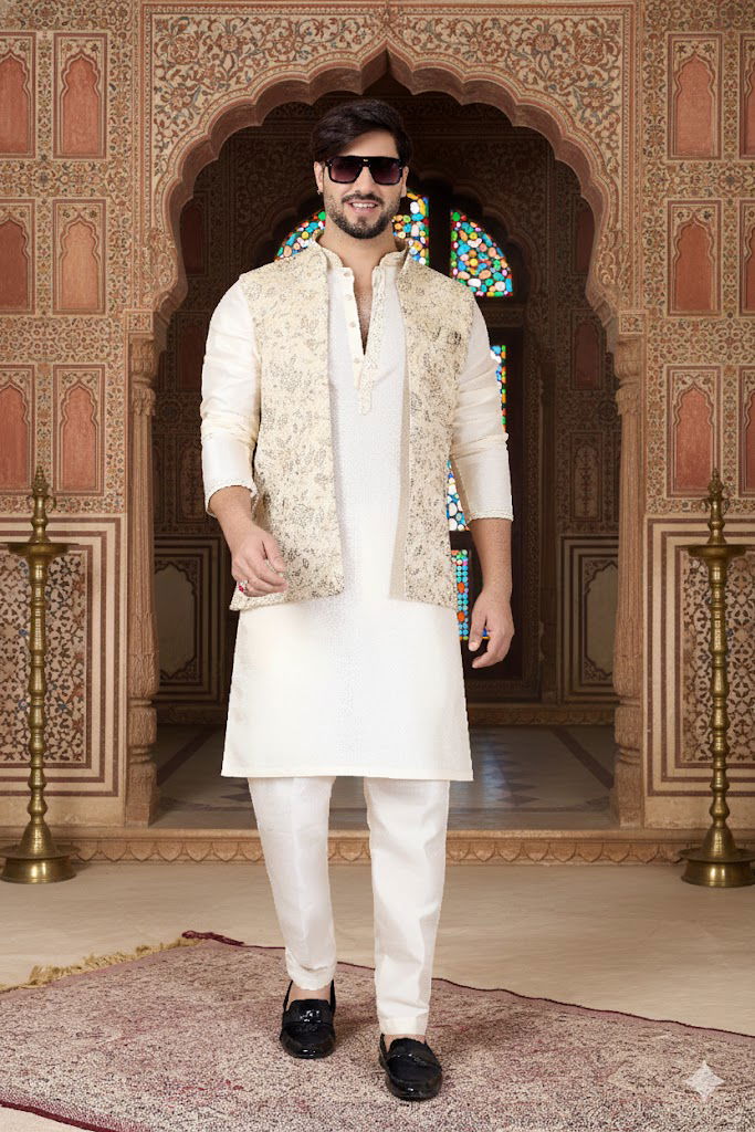 Sumi 4431 To 4433 Jaquard 3 Piece Kurta Jacket Set Collection Wholesale