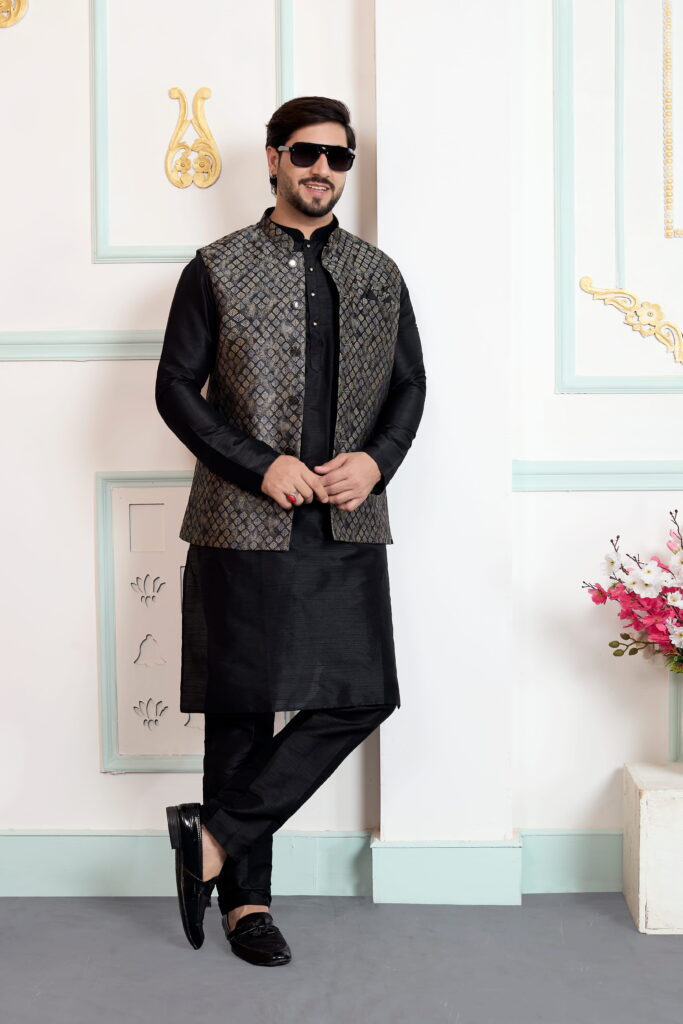 Stylish Sumi 4437 To 4439 Jaquard 3 Piece Kurta Jacket Set Collection Wholesale 2026