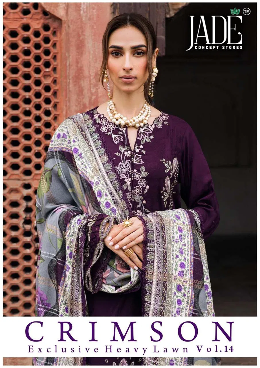 Jade C Crimson Vol 14 Readymade Lawn Cotton Pakistani Salwar Kameez Wholesale