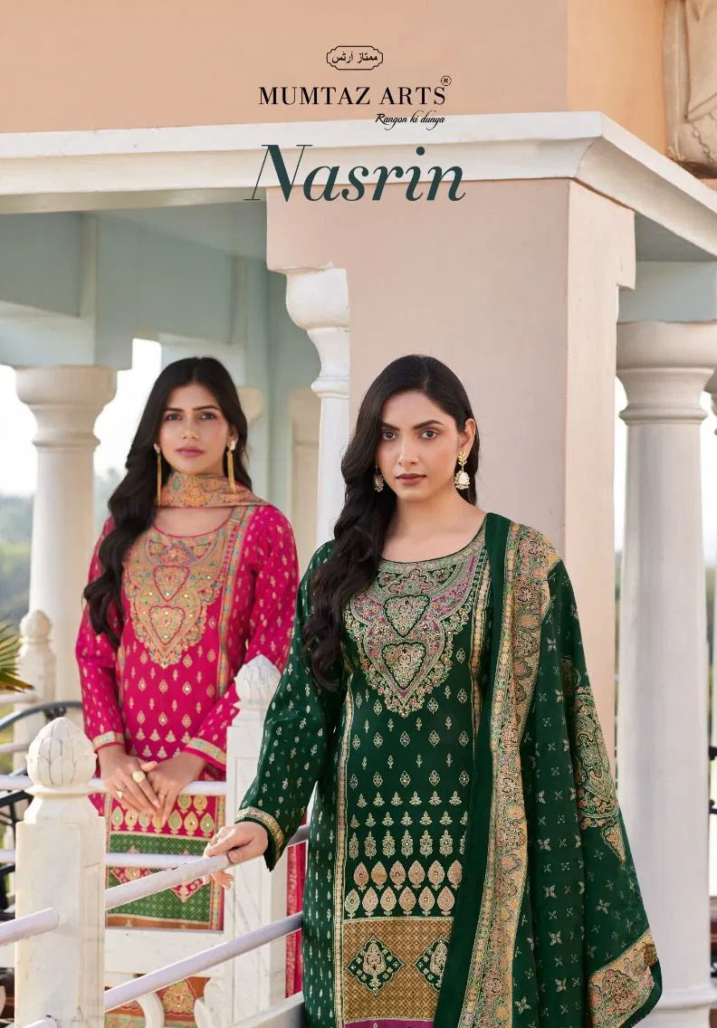 Mumtaz Narsin Viscose Muslin Digital With Fancy Work Dress Material Wholesale