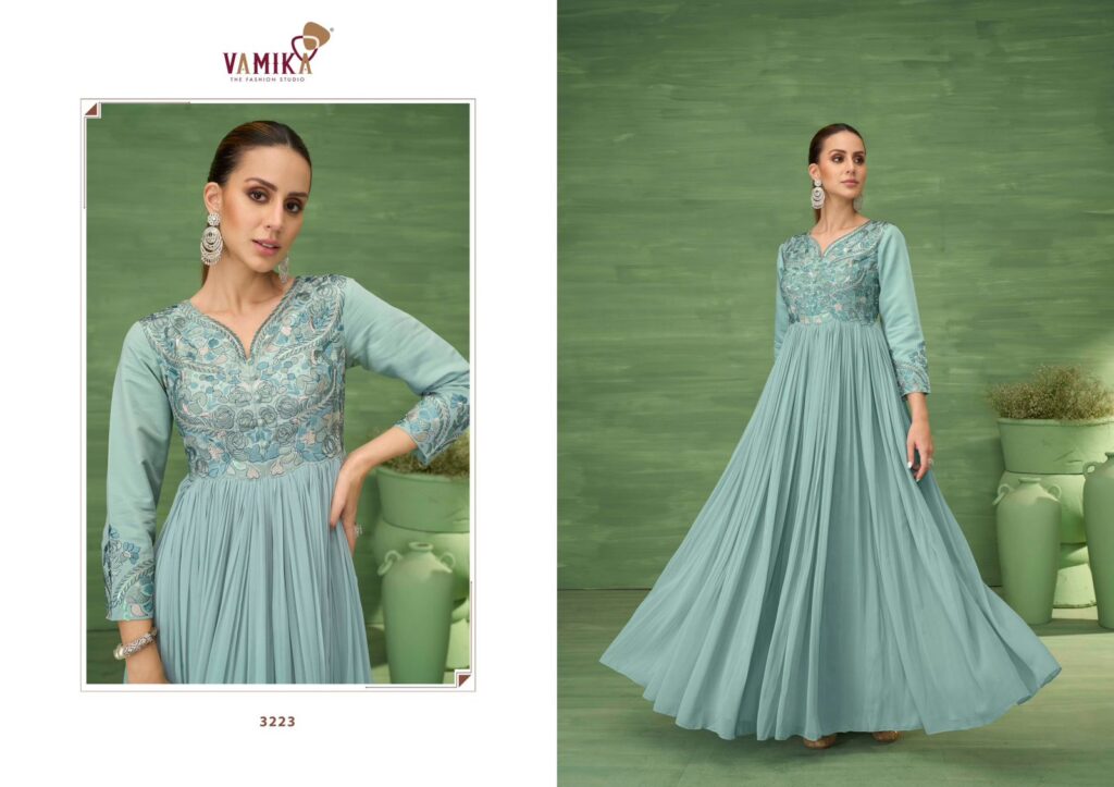 Latest Vamika Sui Dhaga Vol 6 Heavy Viscose Georgette Embroidery Party Wear Gown Wholesale 2026