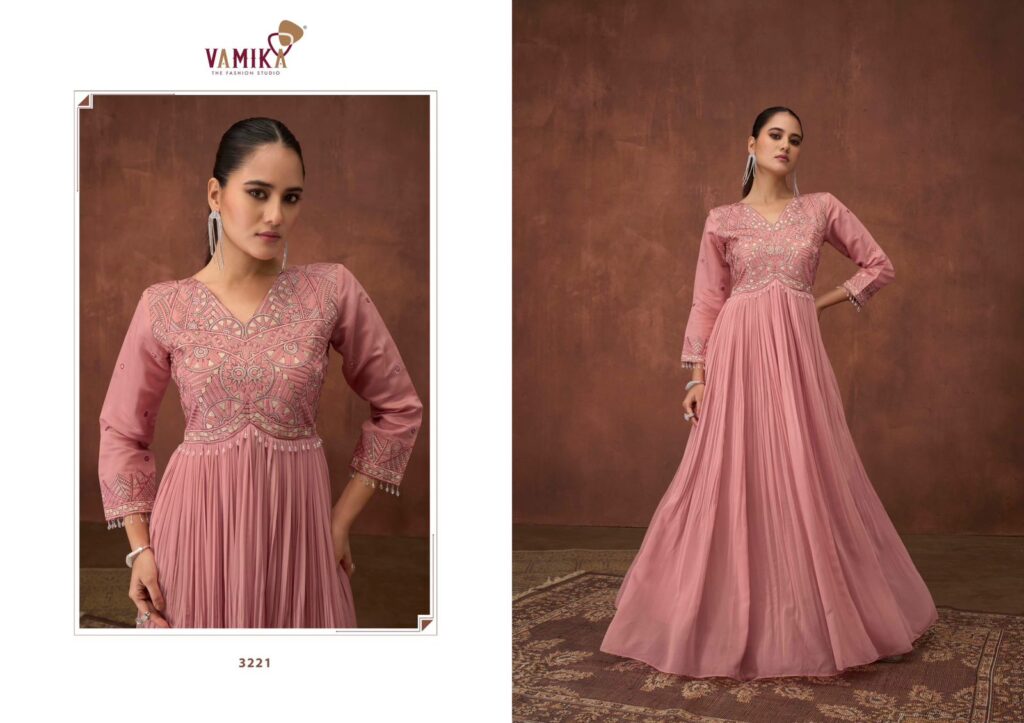 Latest Vamika Sui Dhaga Vol 6 Heavy Viscose Georgette Embroidery Party Wear Gown Wholesale 2026