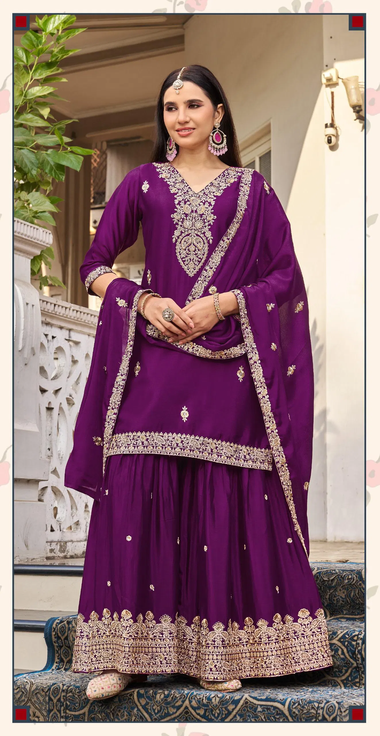 Ladies Flavour 3376 To 3378 Chinon With Embroidery Kurti Pant And Dupatta Wholesale