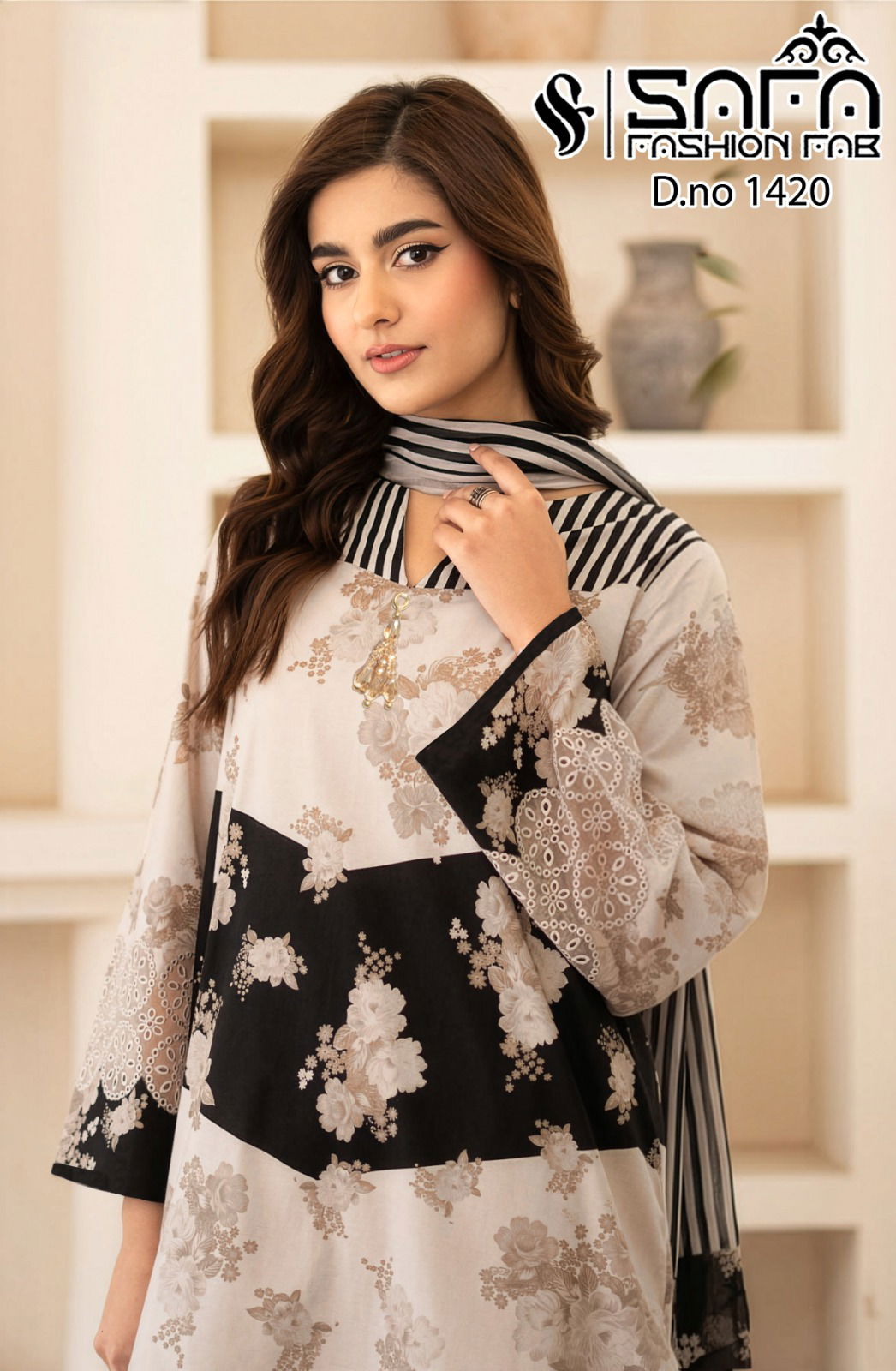 Luxury Pret 1420 Designer Embroidered Tunic With Sleeve Formal Wear Collection Wholesale