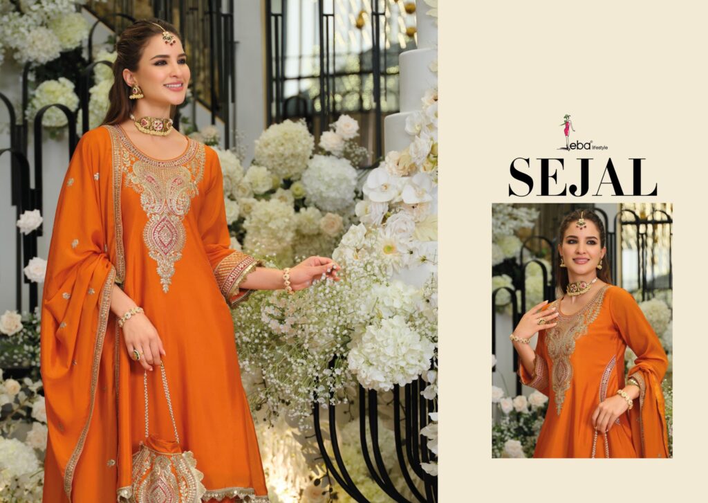 Latest Eba Sejal Chinon With Embroidery Work Top Plazzo And Dupatta Collection Wholesale 2026