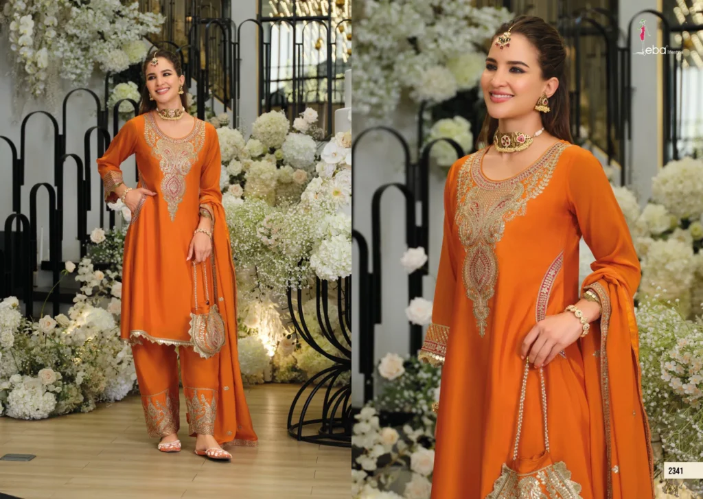 Latest Eba Sejal Chinon With Embroidery Work Top Plazzo And Dupatta Collection Wholesale 2026