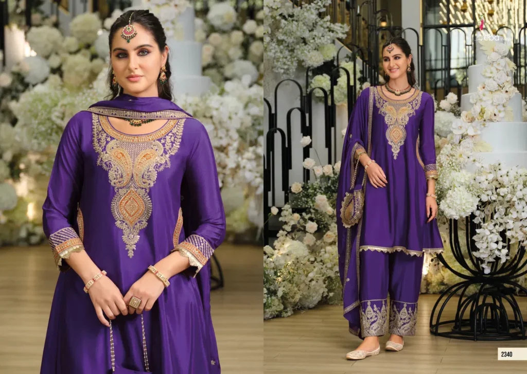 Latest Eba Sejal Chinon With Embroidery Work Top Plazzo And Dupatta Collection Wholesale 2026
