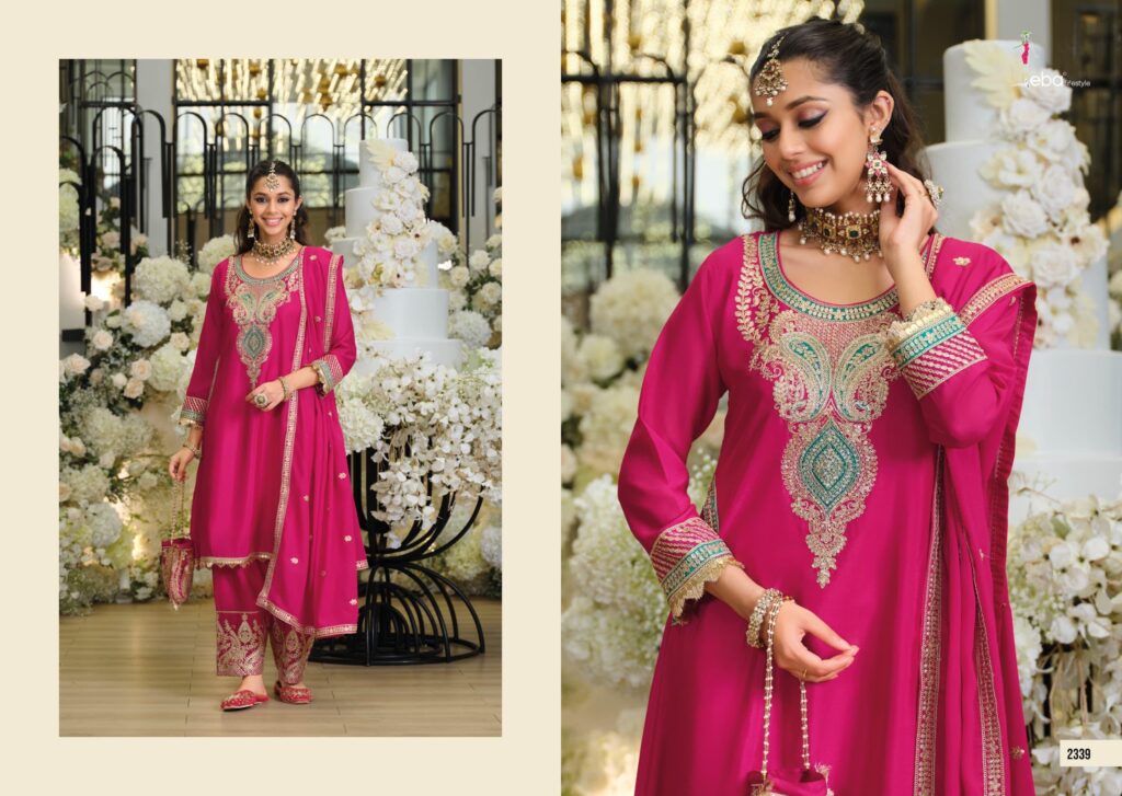 Latest Eba Sejal Chinon With Embroidery Work Top Plazzo And Dupatta Collection Wholesale 2026
