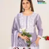 Blue Hills Rukshar Rayon With Threadwork Kurti Pant And Dupatta Collection Wholesale