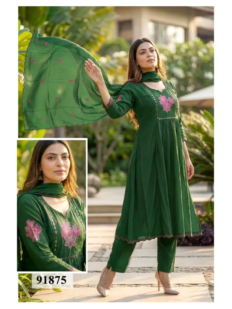 Latest Mayra Hanshikha Mul Chanderi Anarkali Kurti Set Collection Wholesale 2026