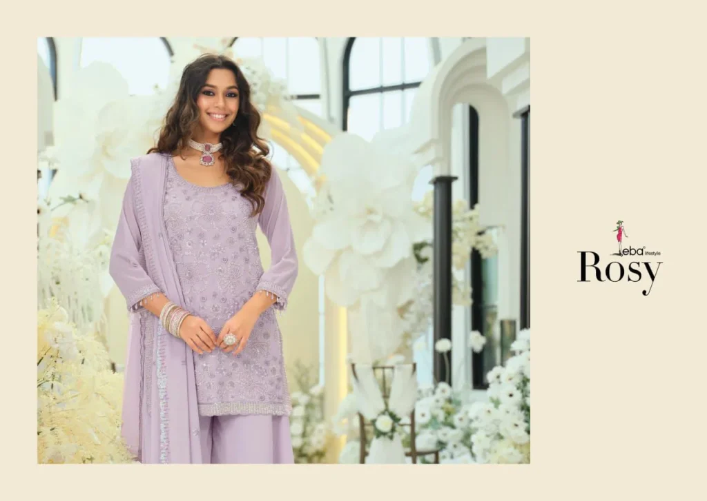 Latest Zaveri Eba Rosy Real Georgette Beats Work Readymade Dress Wholesale 2026