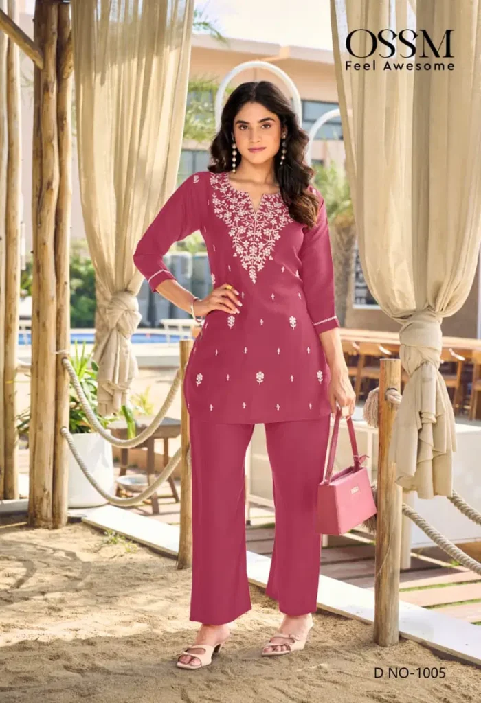 Buy Ossm Vama Vol 5 Viscose Silk With Embroidery Work Co Ord Set Collection Wholesale 2026