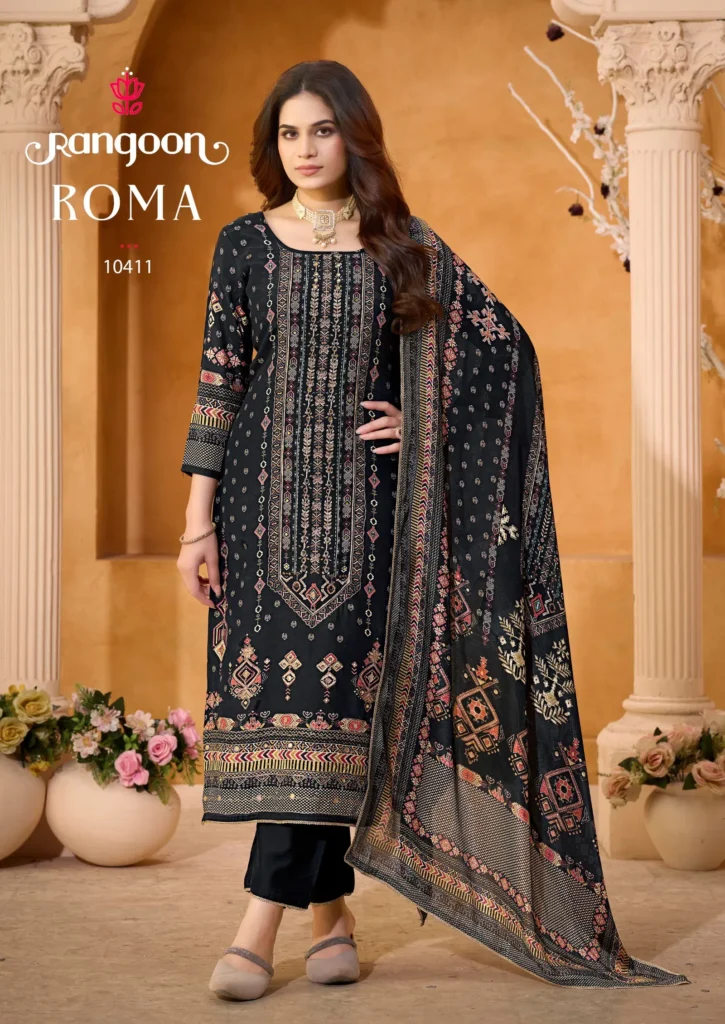 Buy Rangoon Roma Muslin Digital Print With Work Designer Salwar Kameez Wholesale 2026