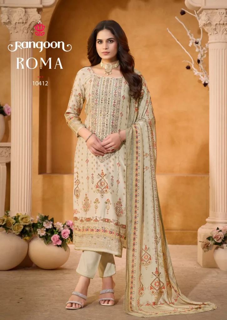 Buy Rangoon Roma Muslin Digital Print With Work Designer Salwar Kameez Wholesale 2026
