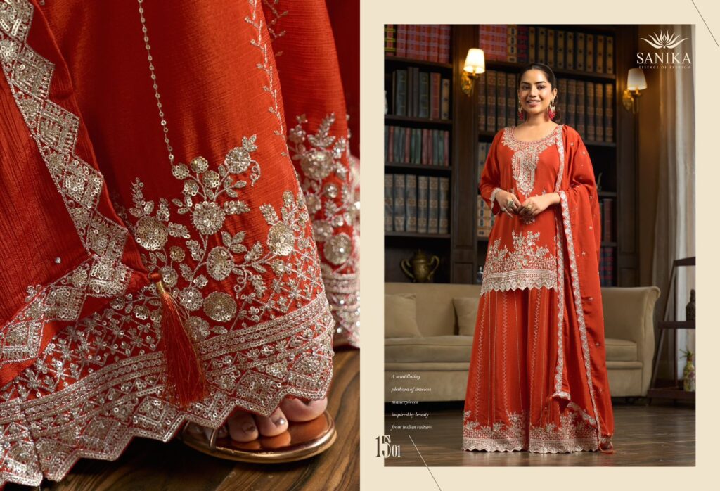 Beautiful Sanika Yaari Chinon Silk Embroidery Wedding Wear Salwar Kameez Wholesale 2026