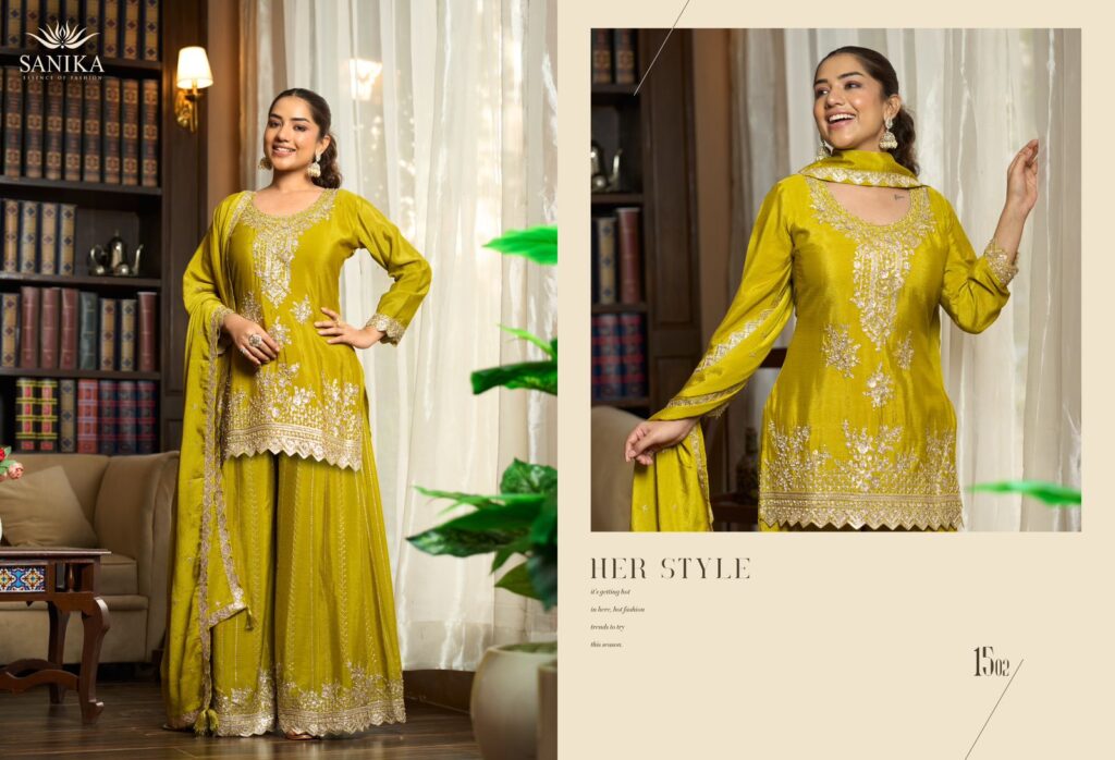 Beautiful Sanika Yaari Chinon Silk Embroidery Wedding Wear Salwar Kameez Wholesale 2026