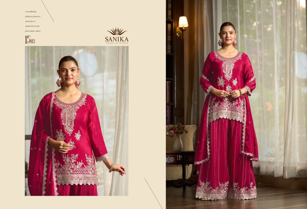 Beautiful Sanika Yaari Chinon Silk Embroidery Wedding Wear Salwar Kameez Wholesale 2026