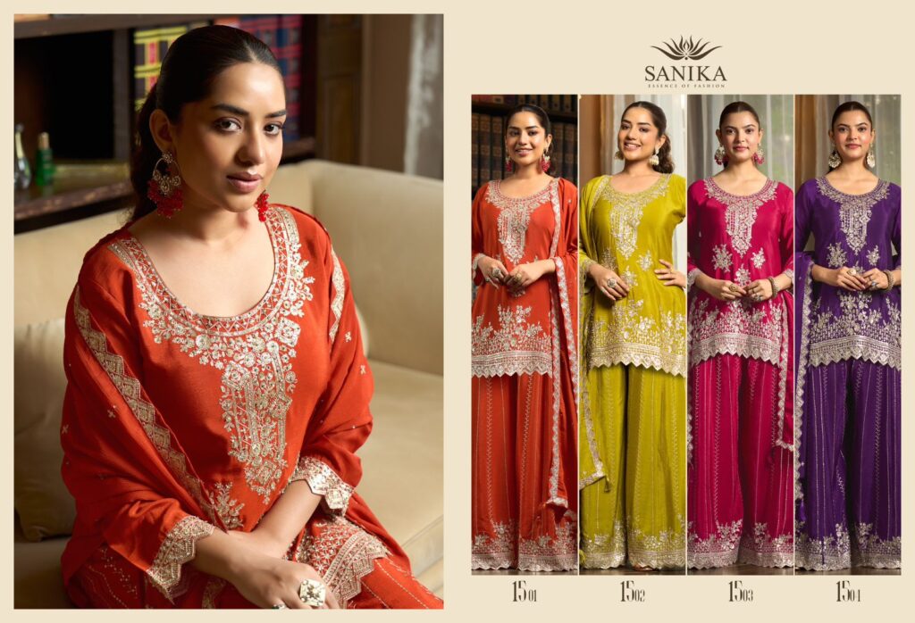 Beautiful Sanika Yaari Chinon Silk Embroidery Wedding Wear Salwar Kameez Wholesale 2026