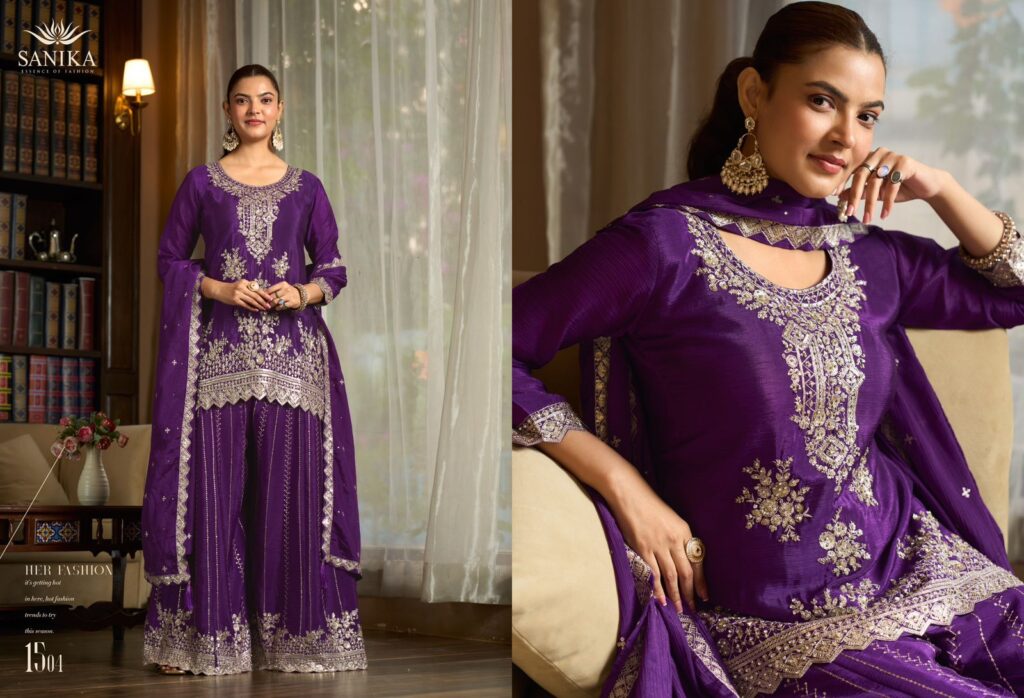 Beautiful Sanika Yaari Chinon Silk Embroidery Wedding Wear Salwar Kameez Wholesale 2026