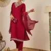 VP 9559 Viscose Rayon Kurta Pant Set with Chanderi Silk Dupatta Wholesale
