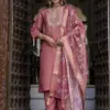 VP 9664 GAJRI Women's Embroidered Silk Blend Straight Kurta Trouser with Dupatta Set Wholesale