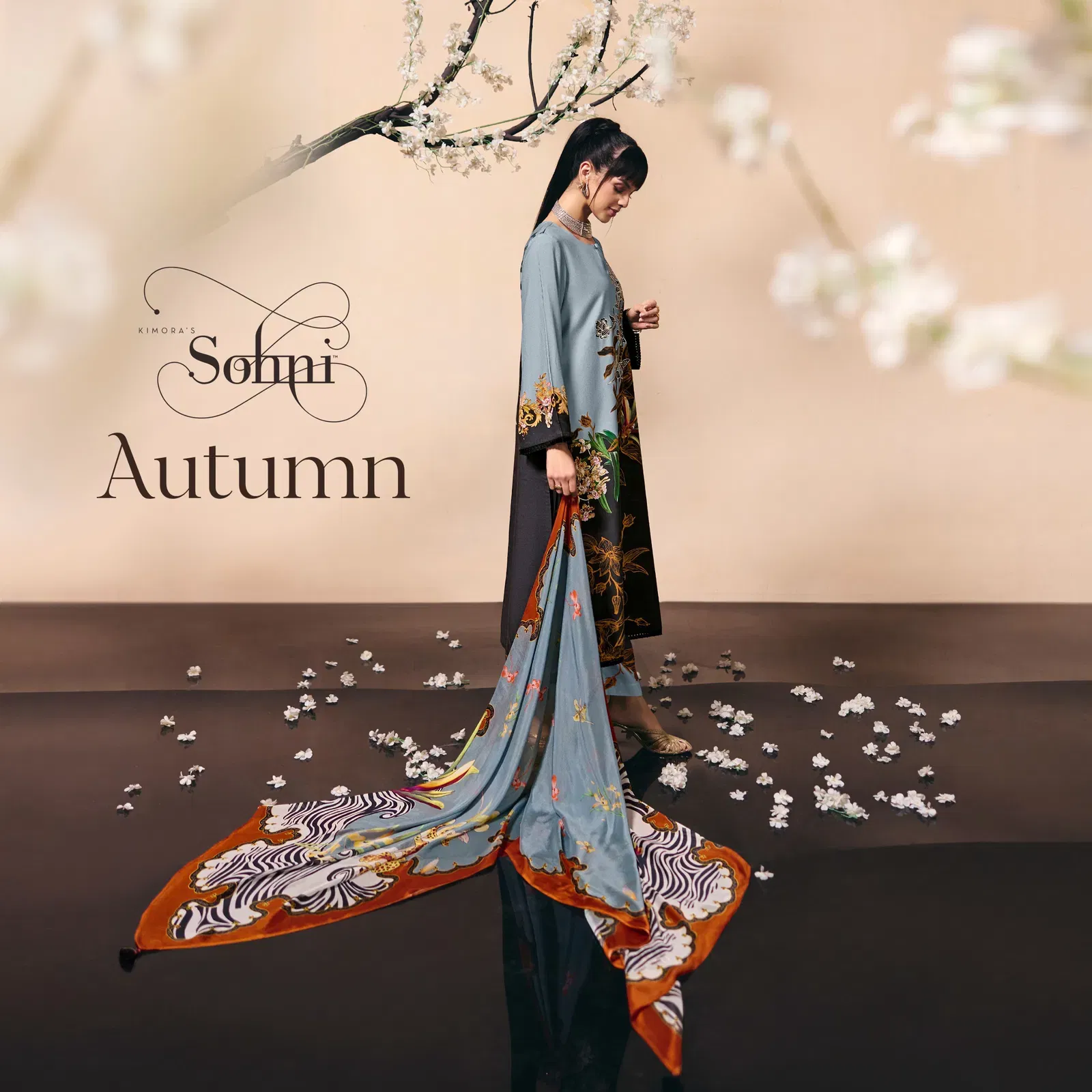 Kimora Sohni Autumn Muslin Digital Print With Embroidery Salwar Kameez Collection Wholesale