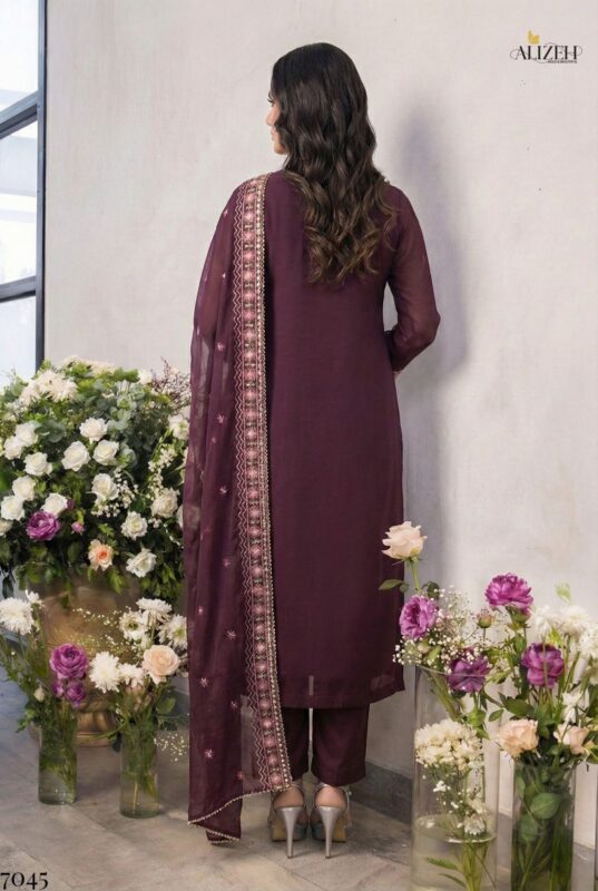 Buy Alizeh 7045 Georgette With Work Kurti Pant And Dupatta Collection Wholesale 2026
