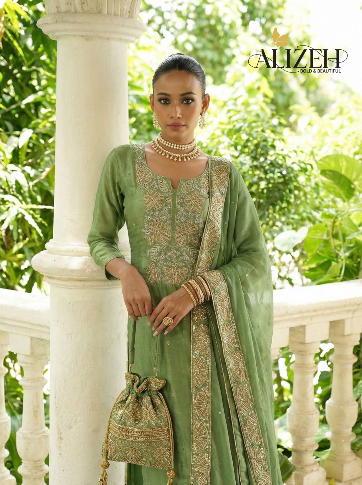Alizeh 7058 To 7061 Shimmer Silk With Work Kurti Pant And Dupatta Wholesale