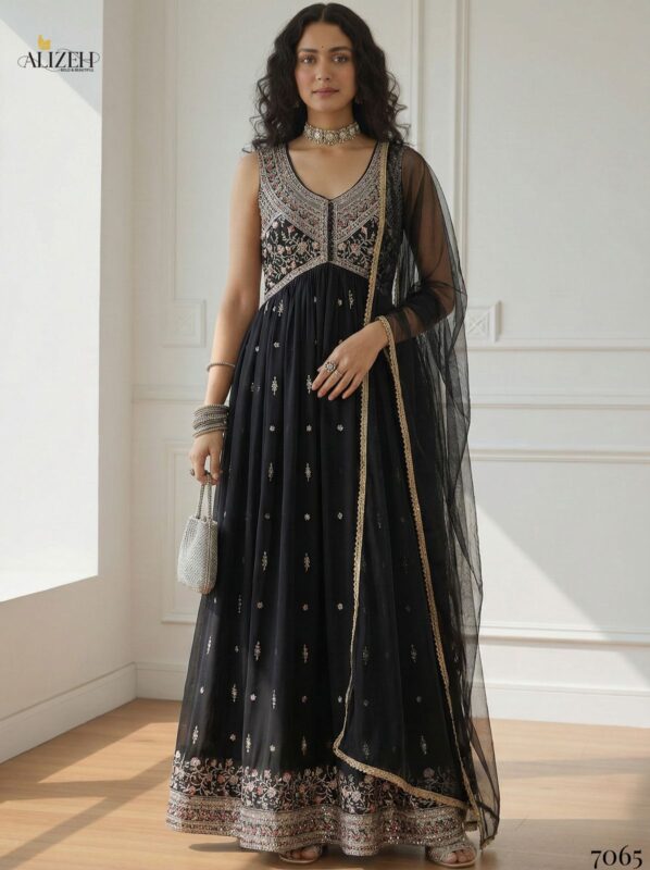 Stylish Alizeh 7062 To 7065 Georgette With Stylish Wear Top Bottom And Dupatta Wholesale 2026